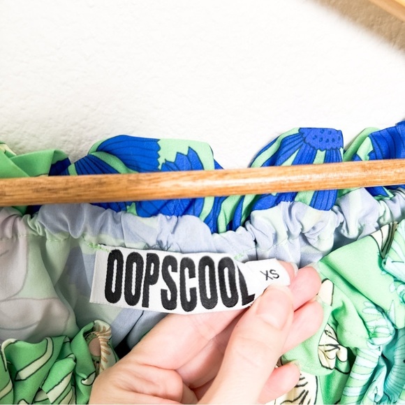 Anthropologie Floral Off-Shoulder Maxi Dress - Blue and Green - Picture 7 of 10